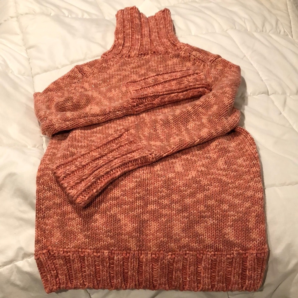 Vintage Gap turtleneck sweater. NWT. Coral/pink with shimmer thread throughout.